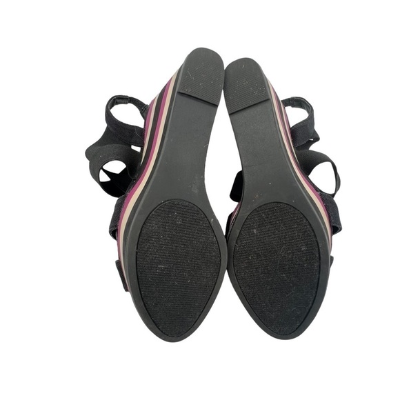 Madden Girl Black Purple Cappe Slingback Platform Wedge Sandals Size 7 Women’s - Picture 9 of 10